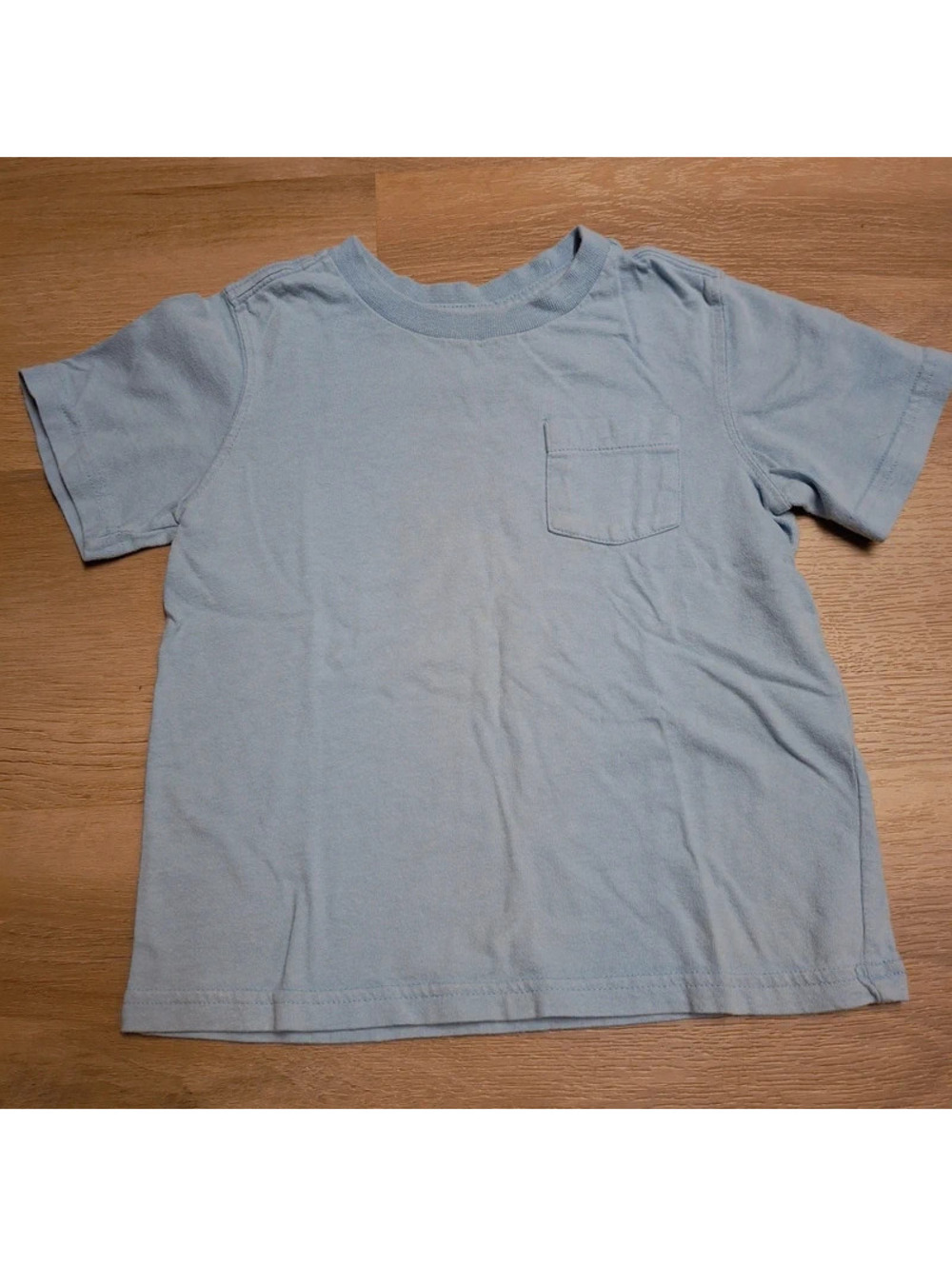 Cherokee Solid Light Baby Blue Short Sleeve Pocket Tee 4T 100% cotton
